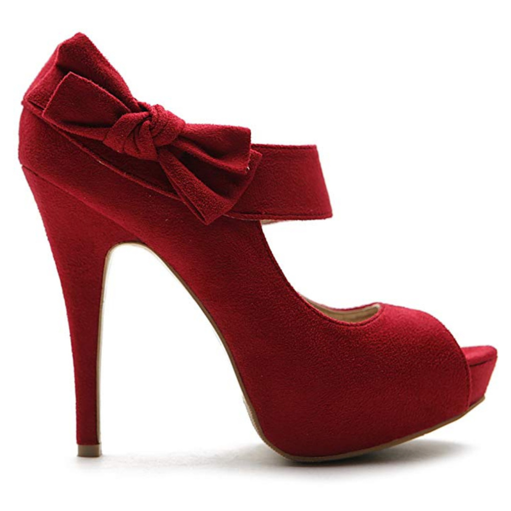 Red Ollio Open Toe High Heel vintage look